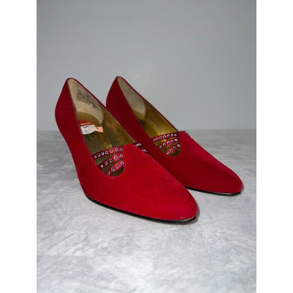 Vintage The PM Collection by 9.2.5 Velvet Heels Size 7.5 - Picture 2 of 10